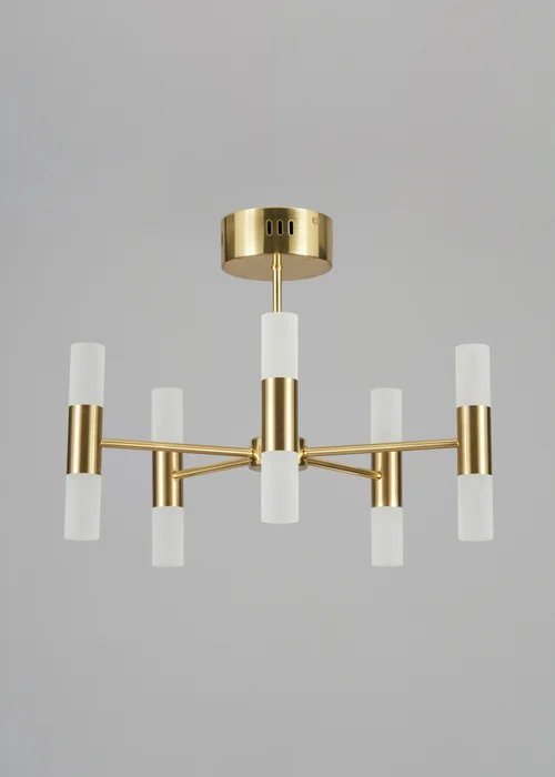 BHS Lois 10 Light Semi Flush LED Satin Brass (35cm x 43cm) - One Size Image 5