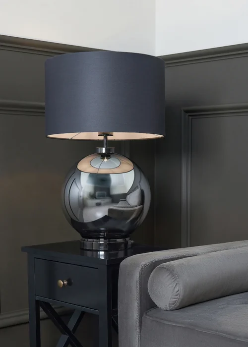BHS Metro Table Lamp Smoke (57cm x 36.5cm) - One Size Image 1