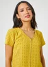 Roman Yellow Ditsy Embroidered Trim Detail Top - Size 18 Image 4