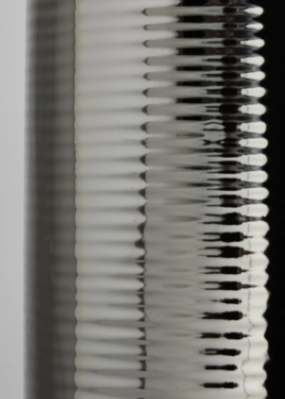 BHS Cylinder Textured Table Lamp Silver (48cm x 28cm) - One Size Image 3