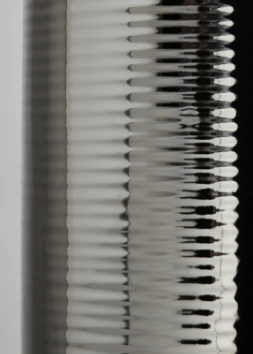 BHS Cylinder Textured Table Lamp Silver (48cm x 28cm) - One Size Image 3