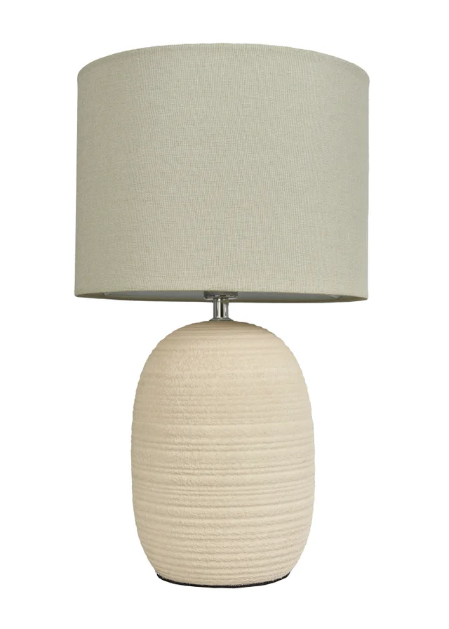 BHS Heath Ceramic Table Lamp Cream (46cm x 28cm)