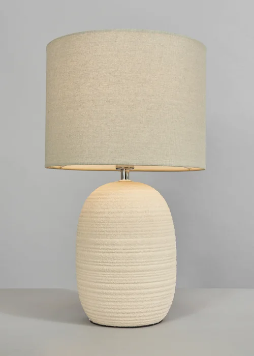 BHS Heath Ceramic Table Lamp Cream (46cm x 28cm) - One Size Image 4