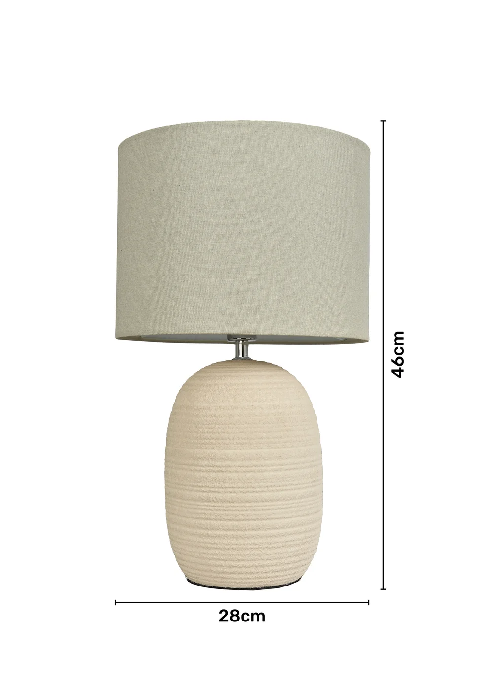 BHS Heath Ceramic Table Lamp Cream (46cm x 28cm) - One Size Image 5