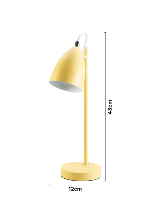 BHS Sian Task Lamp Ochre (43cm x 12cm) - One Size Image 5