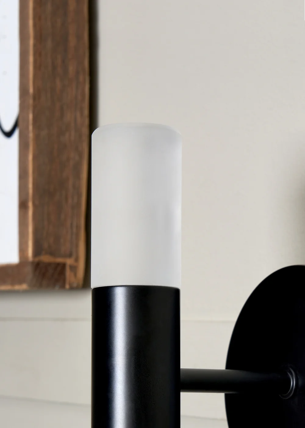 BHS Lois Twin Frosted Wall Light LED Black (20cm x 10cm) - One Size Image 3