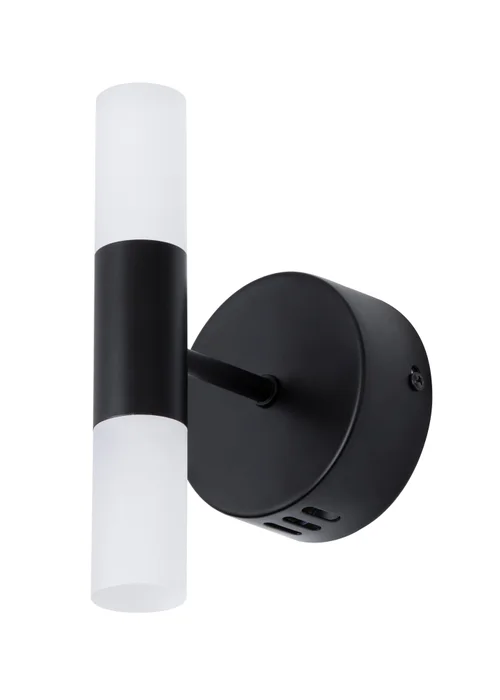 BHS Lois Twin Frosted Wall Light LED Black (20cm x 10cm) - One Size Image 4