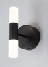 BHS Lois Twin Frosted Wall Light LED Black (20cm x 10cm) - One Size Image 2