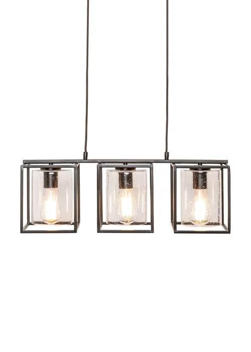 BHS Hardy 3 Light Diner Bar Matt Black (Adjustable 57-119cm x 60cm) - One Size Image 4