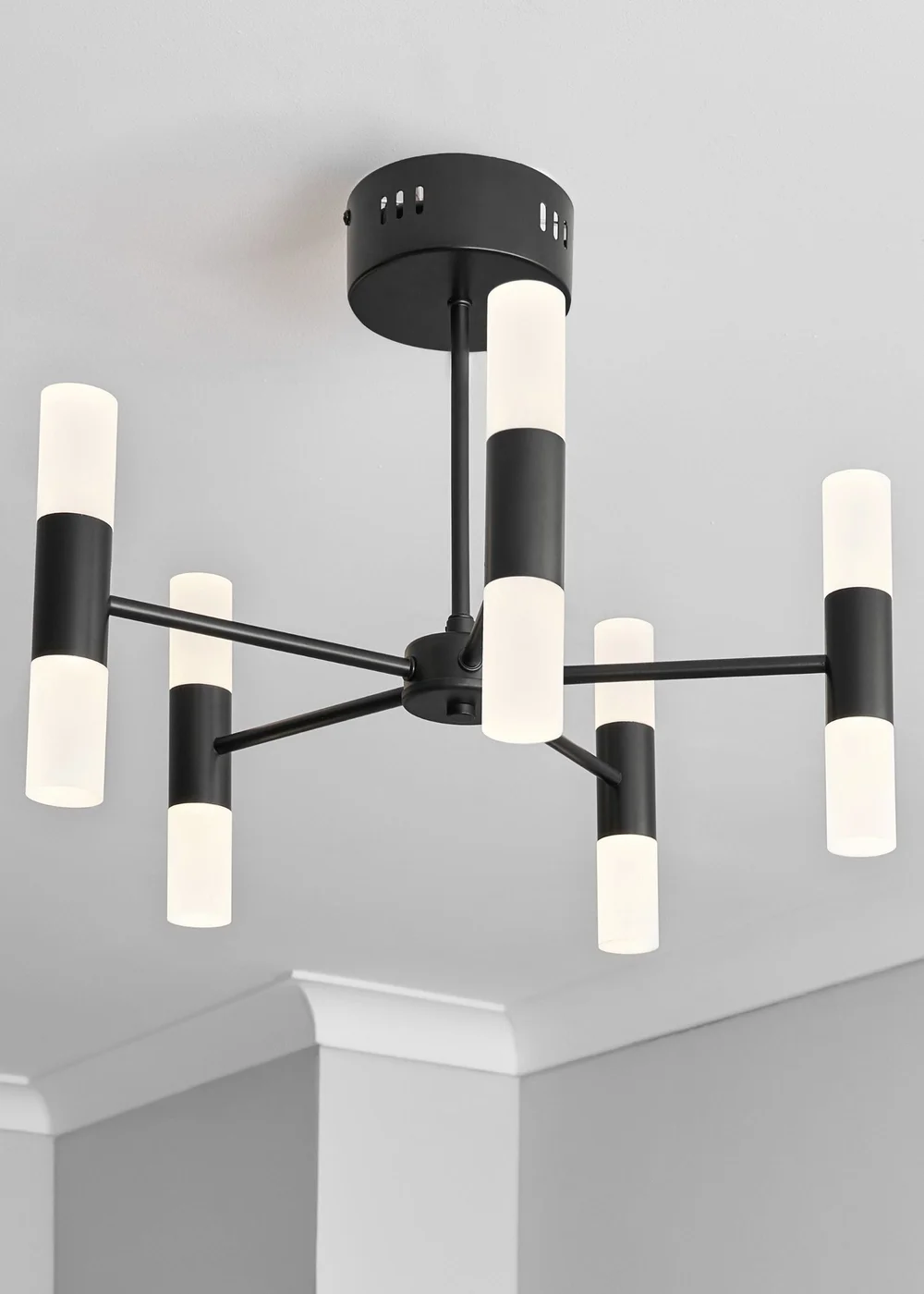 BHS Lois 10 Light Semi Flush LED Black (35cm x 43cm) - One Size Image 1