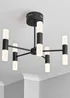 BHS Lois 10 Light Semi Flush LED Black (35cm x 43cm) - One Size Image 1