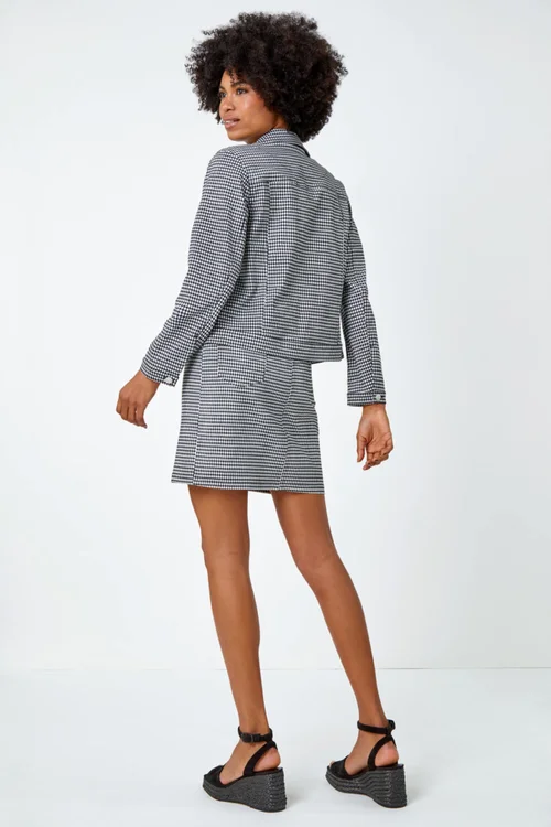 Roman Black Gingham Stretch Pocket Detail Jacket - 6 Image 4