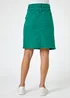 Roman Green Cotton Denim Stretch A line Skirt - Size 14 Image 2