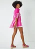 Roman Pink Tie Dye Print Smock Tunic Top - Size 16 Image 4