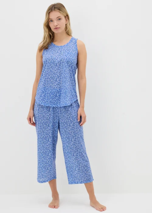 Blue Animal Print Capri Pyjama Set - Extra small Image 1