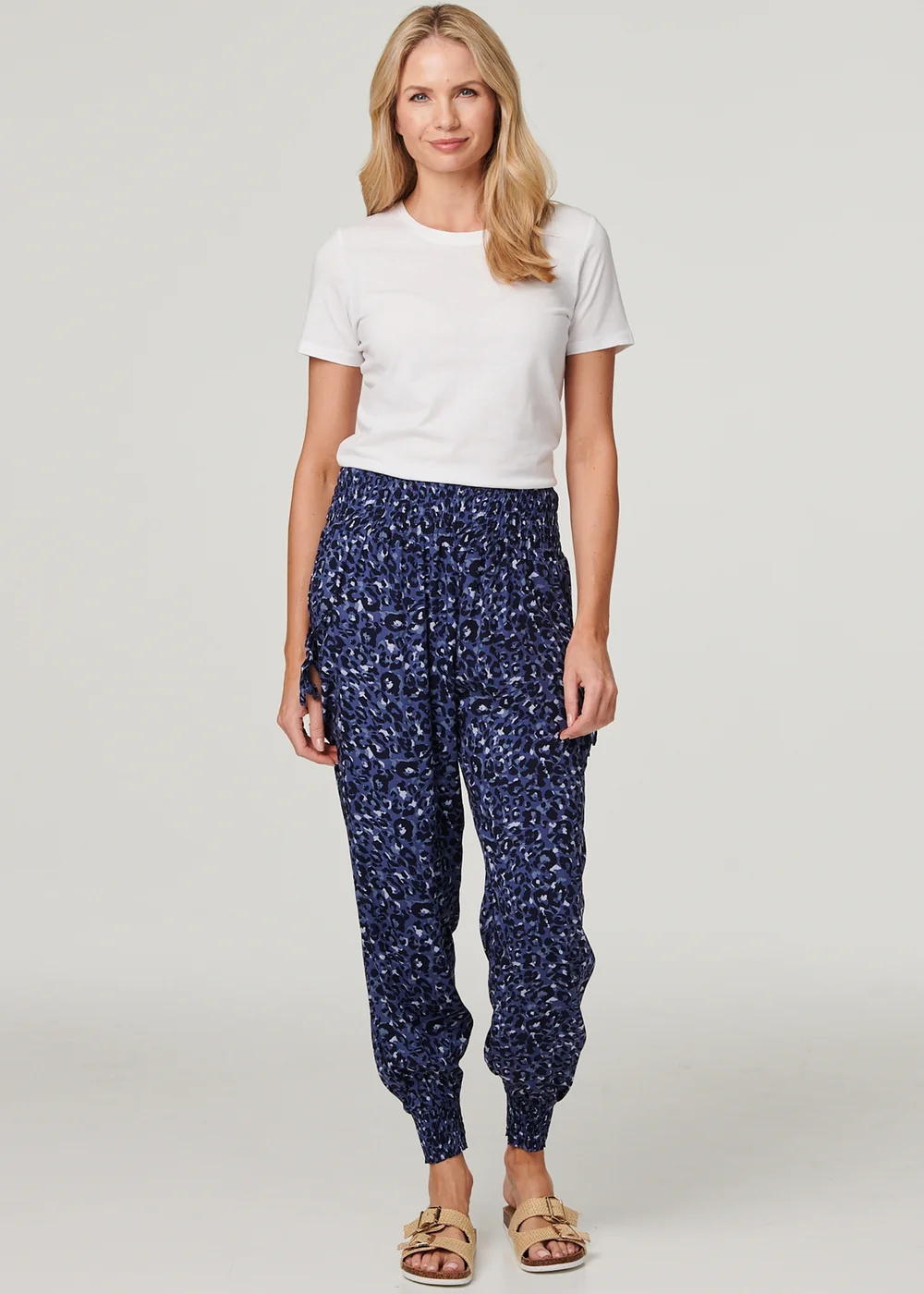 Izabel London Animal Print Pocket Detail Pants - 8 Image 1
