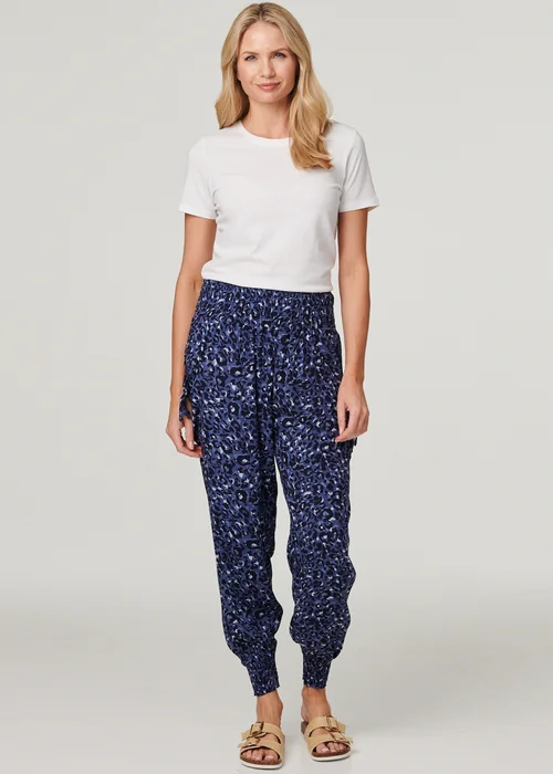 Izabel London Animal Print Pocket Detail Pants - 8 Image 1