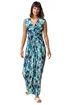 Roman Green Abstract Print Twist Front Maxi Dress - 16 Image 1