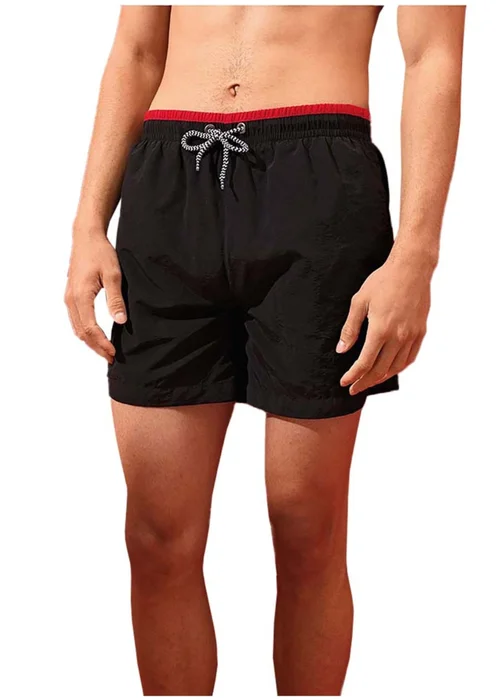 Asquith & Fox Black/Red Swim Shorts - Small Image 3