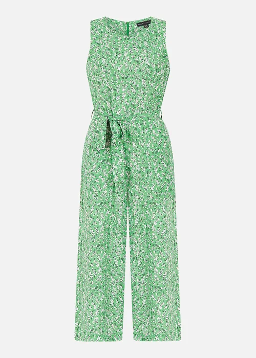 Mela Green Ditsy Flower Sleeveless Culotte Jumpsuit - 6 Image 4