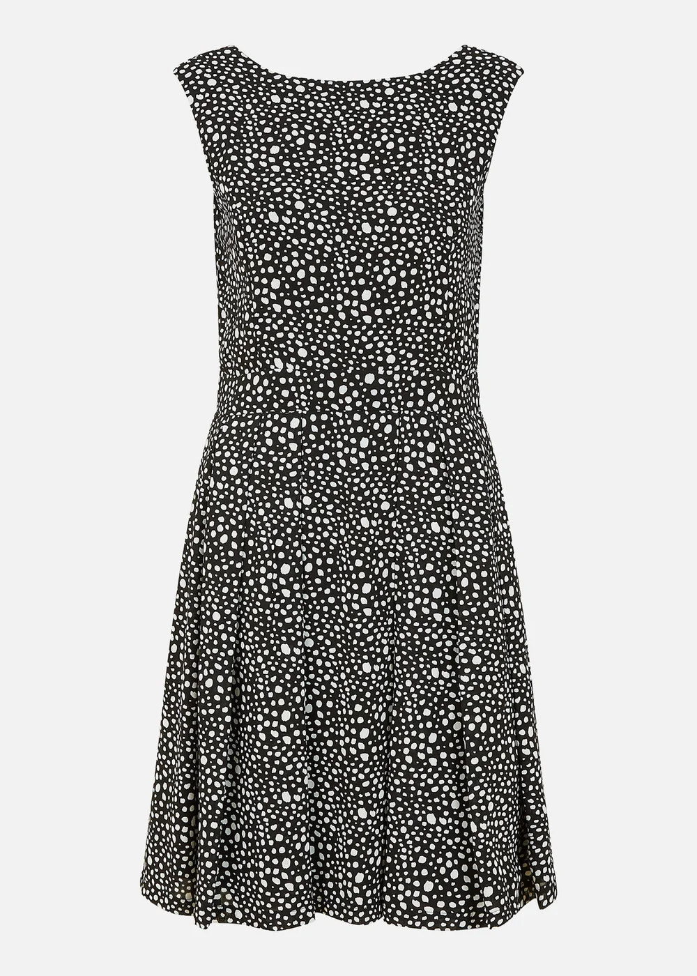 Mela Black Spot Print Skater Dress - 8 Image 2