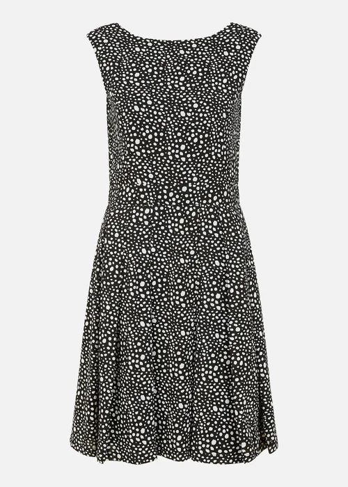 Mela Black Spot Print Skater Dress - 8 Image 2