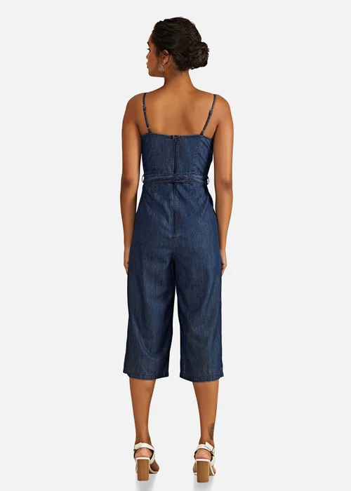 Yumi Blue Button Cotton Denim Jumpsuit - Size 8 Image 2