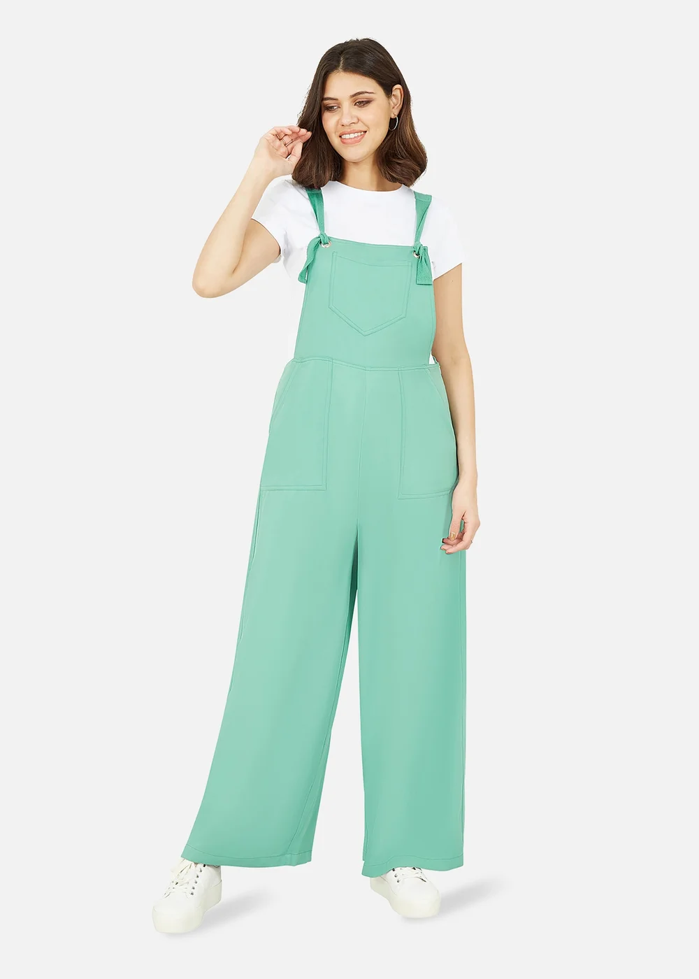 Yumi Mint Green Pocket Dungarees - Size 8 Image 1