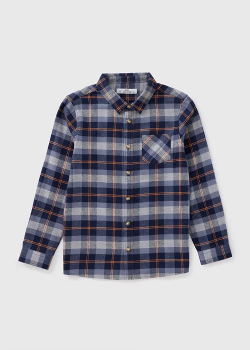 Boy Navy Check Shirt (7-15yrs) - 7 Yrs Image 1