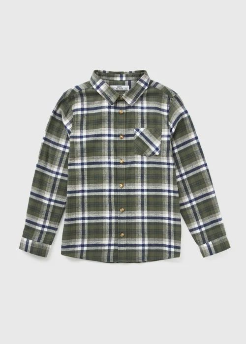 Boys Green Check Long Sleeve Shirt (7-15yrs) - Age 7 Years Image 1