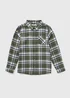 Boys Green Check Long Sleeve Shirt (7-15yrs) - Age 7 Years Image 1