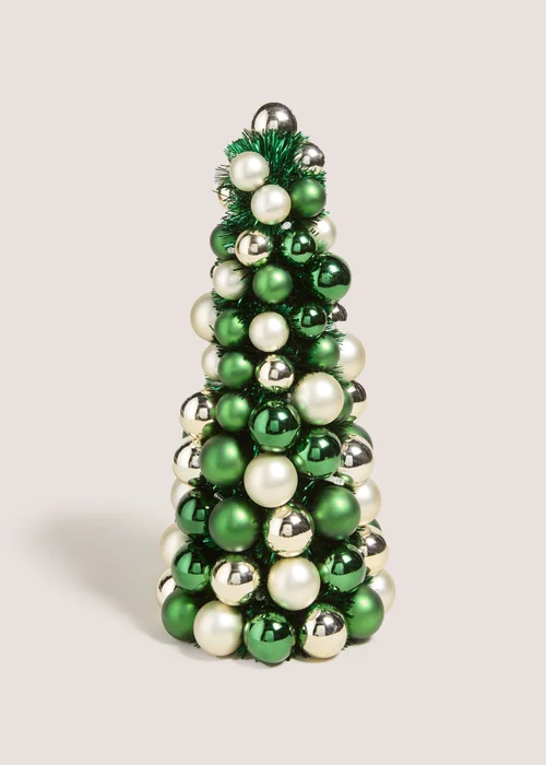 Winter Poem Green Pre Lit Bauble Tree Image 1