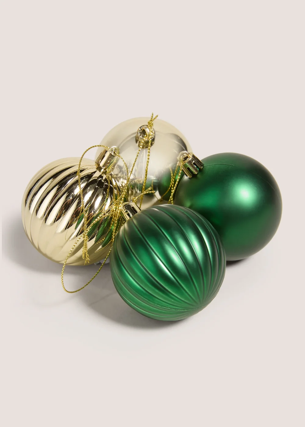 12 Pack Winter Poem Green & Gold Baubles Image 2