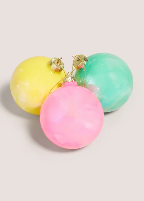 3 Pack Joyful Bright Christmas Tree Baubles Image 2