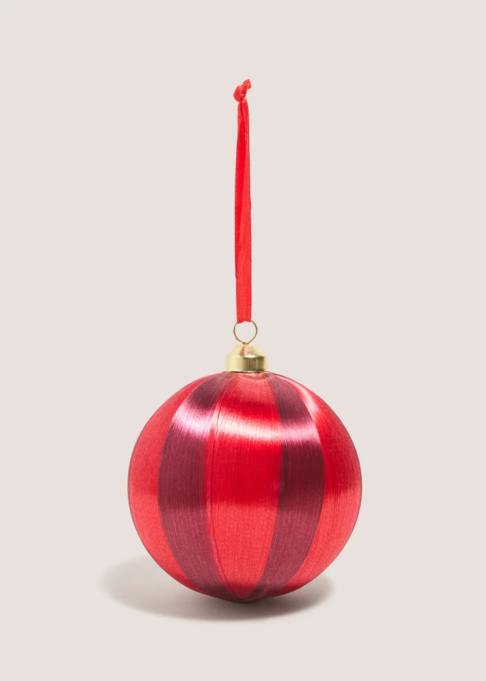 Joyful Red Stripe Christmas Tree Decoration Image 1