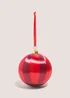 Joyful Red Stripe Christmas Tree Decoration Image 1