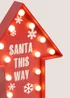 Joyful Red LED Santa This Way Arrow Sign Image 2