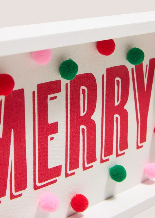 Joyful White 'Merry' Christmas Decoration Image 2