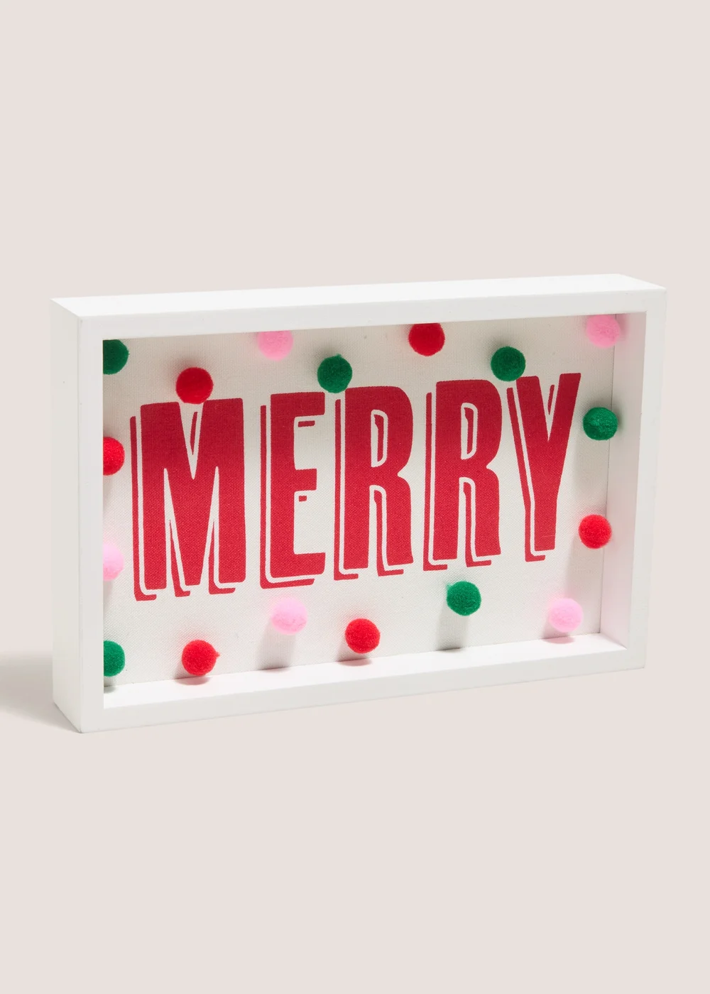 Joyful White 'Merry' Christmas Decoration Image 1