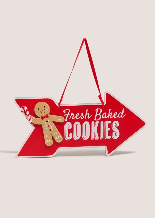 Joyful Red Fresh Baked Cookies Sign Image 1