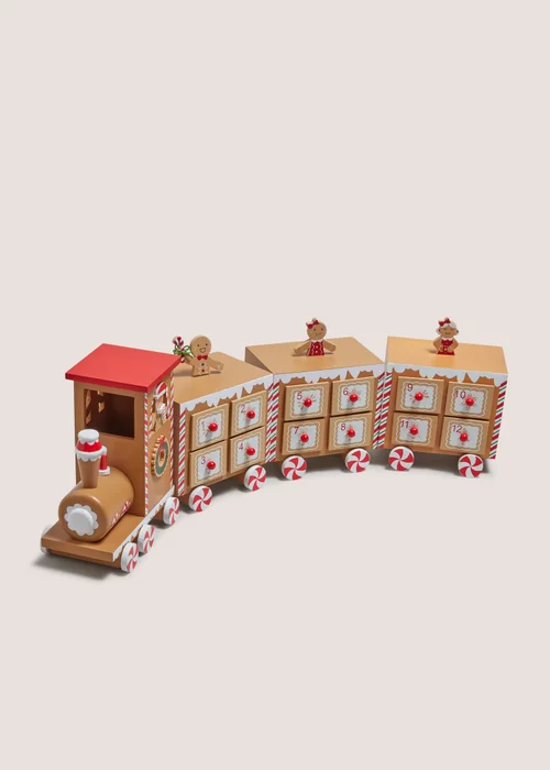 Joyful Wooden Advent Train Image 1