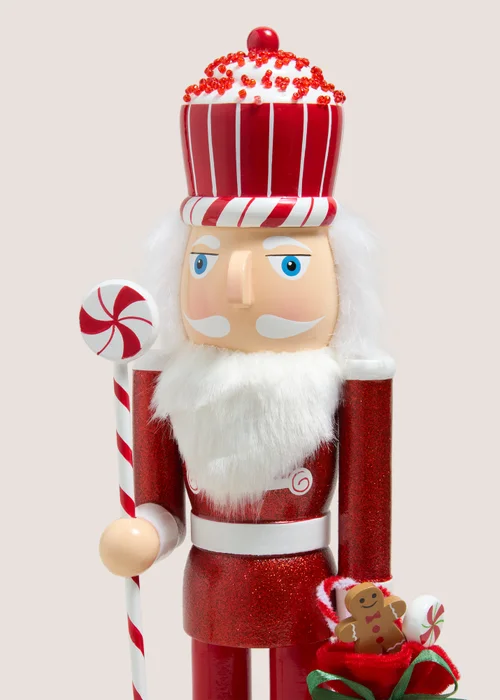 Joyful Red Candy Cane Nutcracker Image 2