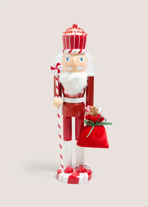 Joyful Red Candy Cane Nutcracker Image 1