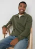 Khaki 1/4 Zip Sweatshirt - Small Image 1