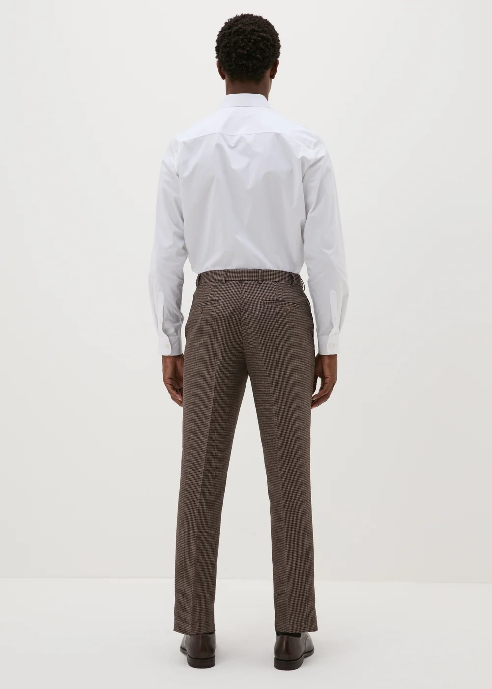 Taylor & Wright Brown Puppytooth Slim Fit Flexi Waist Trousers - 30/L33 Image 4