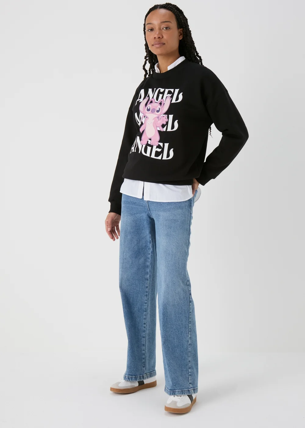 Disney Black Lilo & Stitch Angel Sweatshirt - Small Image 4