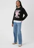 Disney Black Lilo & Stitch Angel Sweatshirt - Small Image 4