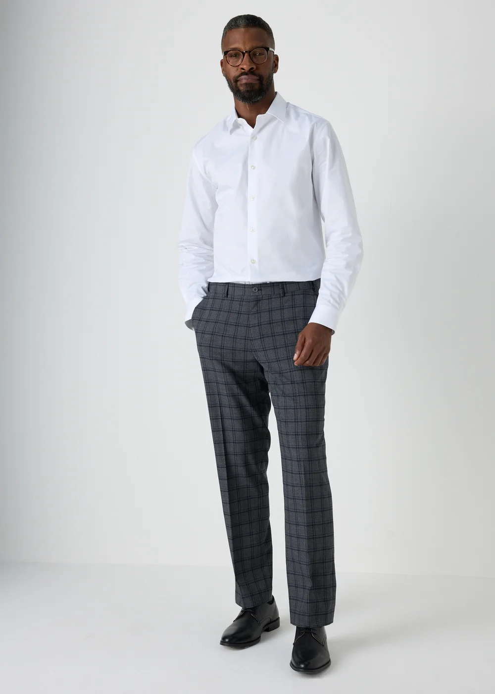 Taylor & Wright Grey Check Regular Fit Flexi Waist Trousers - 30/L33 Image 4