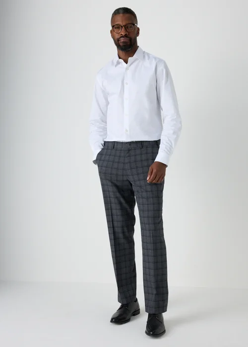 Taylor & Wright Grey Check Regular Fit Flexi Waist Trousers - 30/L33 Image 4
