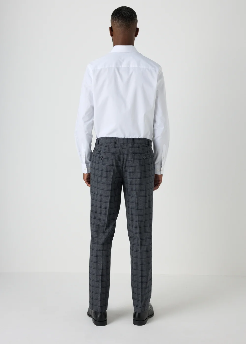 Taylor & Wright Grey Check Regular Fit Flexi Waist Trousers - 30/L33 Image 2